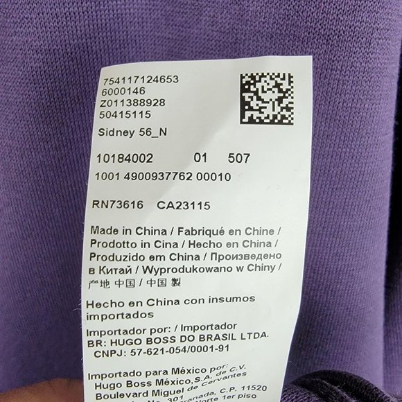 Hugo Boss Sidney Purple Black Quarter Zip Long Sleeves Pullover Sweatshirt M - Picture 16 of 16
